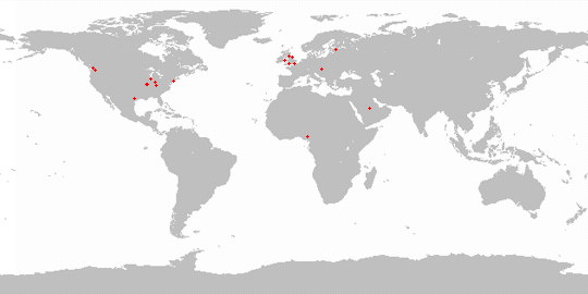 World map of friends